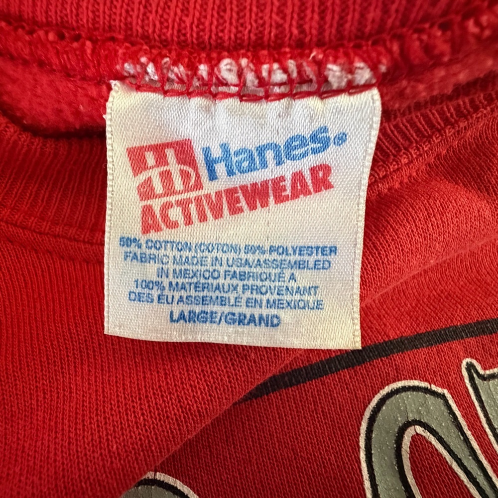 Hanes Vintage Ohio State Buckeyes Red Crewneck Sweatshirt Size Large - Picture 4 of 4